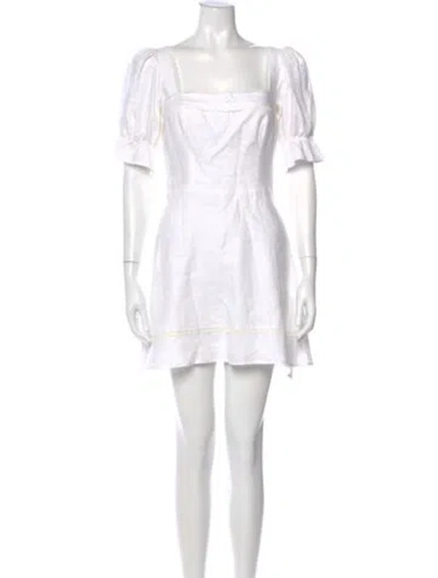 Pre-owned Reformation Linen Mini Dress In White