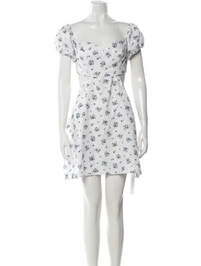 Pre-owned Reformation Linen Mini Dress In White