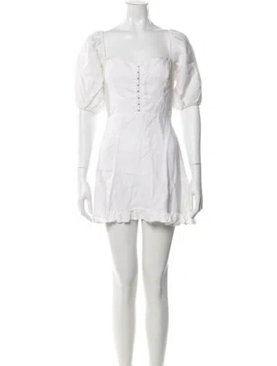 Pre-owned Reformation Linen Mini Dress In White