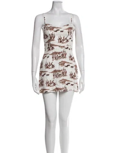 Pre-owned Reformation Linen Mini Dress In White