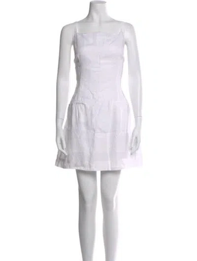 Pre-owned Reformation Linen Mini Dress In White