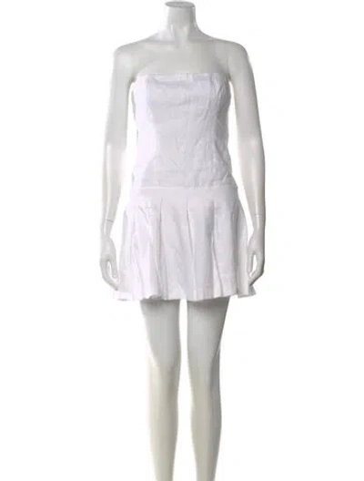 Pre-owned Reformation Linen Mini Dress In White