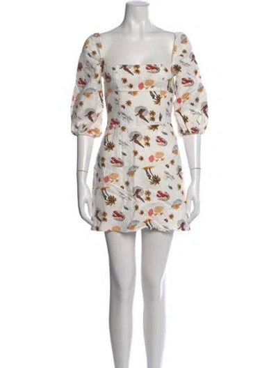 Pre-owned Reformation Linen Mini Dress In White