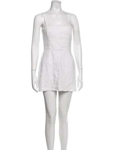 Pre-owned Reformation Linen Mini Dress In White