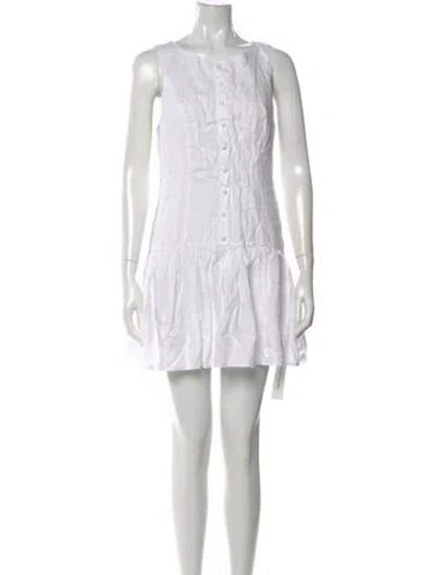 Pre-owned Reformation Linen Mini Dress In White