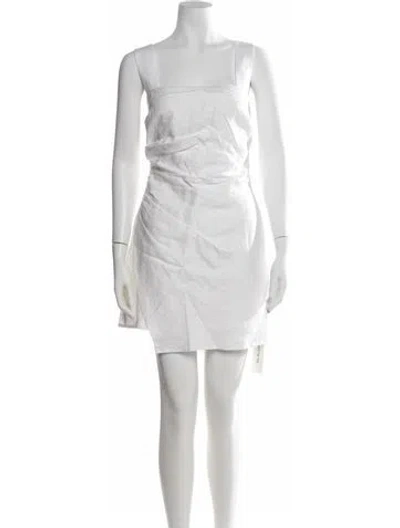 Pre-owned Reformation Linen Mini Dress In White