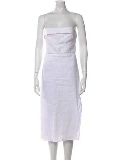 Pre-owned Reformation Linen Mini Dress In White