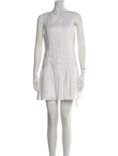 Pre-owned Reformation Linen Mini Dress In White