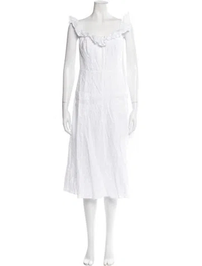 Pre-owned Reformation Linen Mini Dress In White
