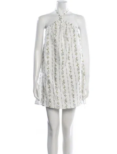 Pre-owned Reformation Linen Mini Dress In White