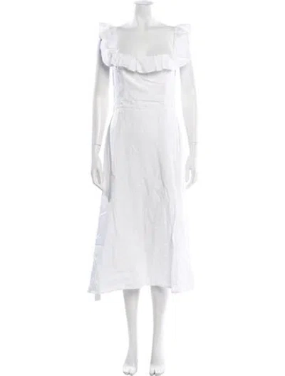Pre-owned Reformation Linen Mini Dress In White
