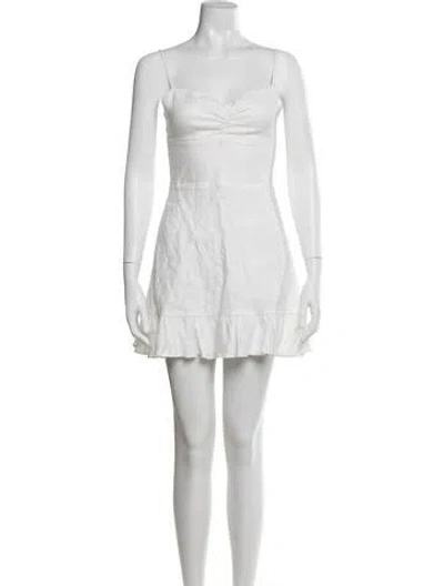 Pre-owned Reformation Linen Mini Dress In White