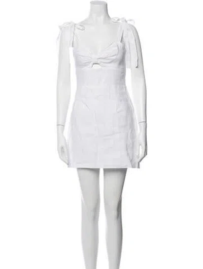 Pre-owned Reformation Linen Mini Dress In White