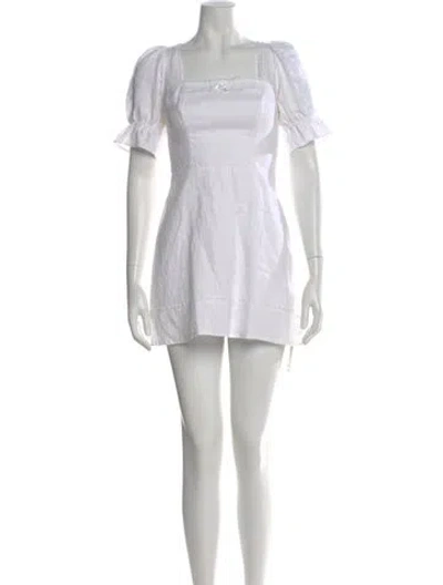 Pre-owned Reformation Linen Mini Dress In White