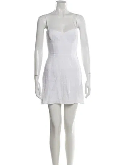 Pre-owned Reformation Linen Mini Dress In White