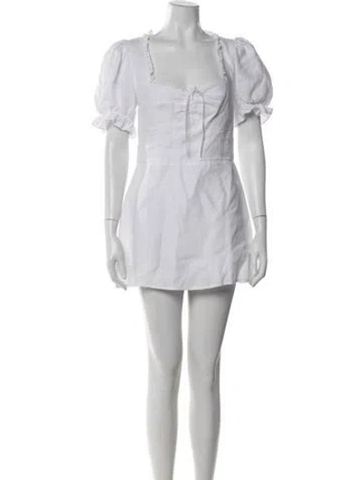 Pre-owned Reformation Linen Mini Dress In White