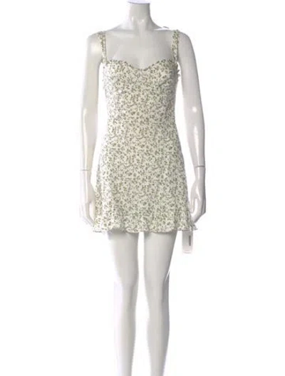 Pre-owned Reformation Linen Mini Dress In White