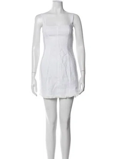 Pre-owned Reformation Linen Mini Dress In White