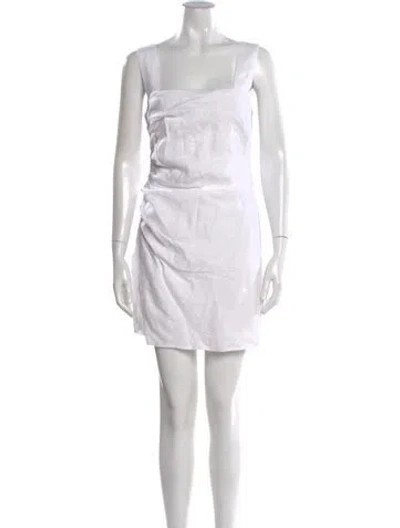Pre-owned Reformation Linen Mini Dress In White