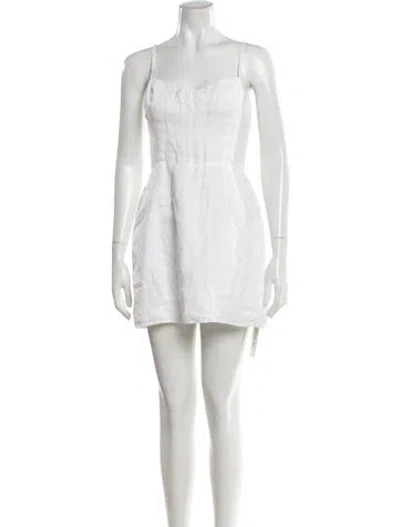 Pre-owned Reformation Linen Mini Dress In White