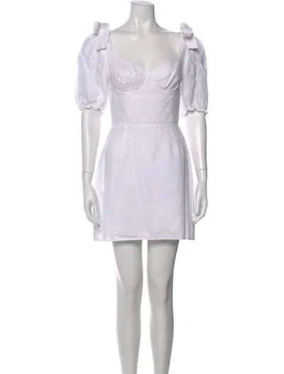 Pre-owned Reformation Linen Mini Dress In White
