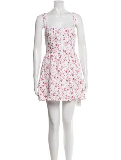 Pre-owned Reformation Linen Mini Dress In White