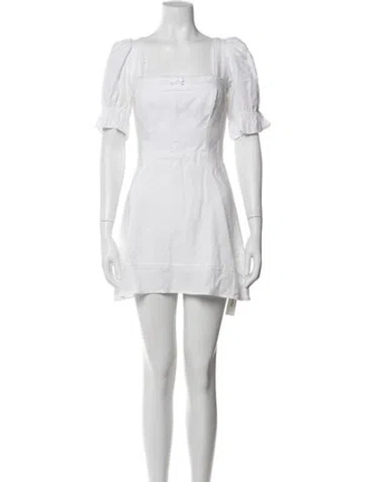 Pre-owned Reformation Linen Mini Dress In White