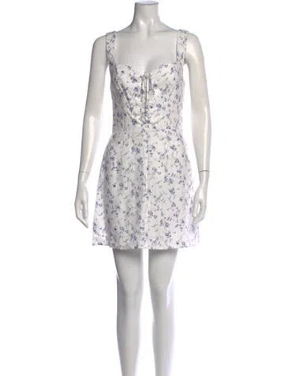 Pre-owned Reformation Linen Mini Dress In White