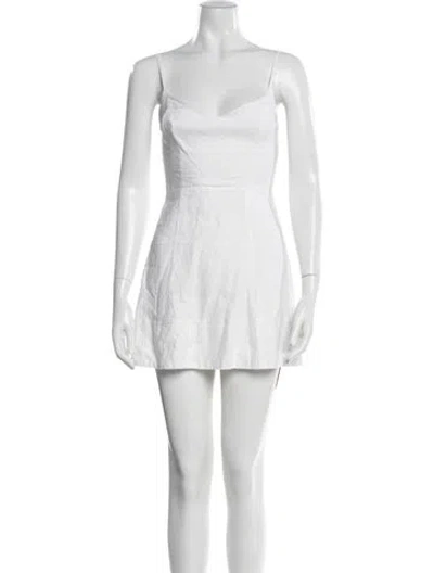 Pre-owned Reformation Linen Mini Dress In White