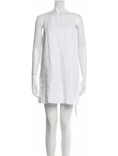 Pre-owned Reformation Linen Mini Dress In White