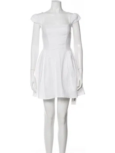 Pre-owned Reformation Linen Mini Dress In White