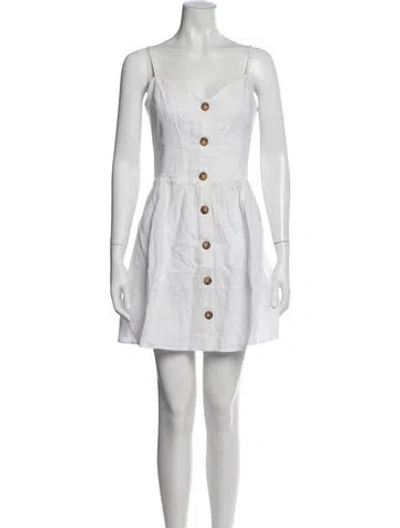 Pre-owned Reformation Linen Mini Dress In White