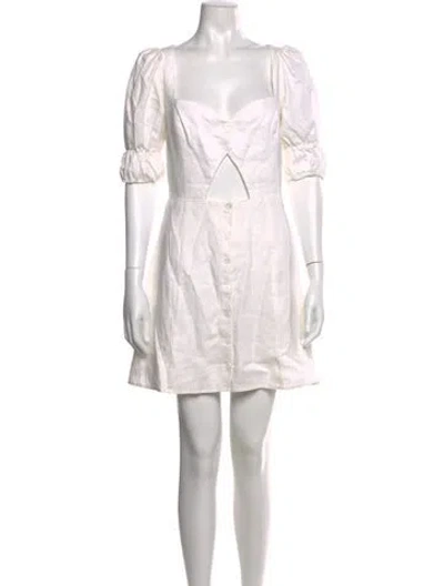 Pre-owned Reformation Linen Mini Dress In White