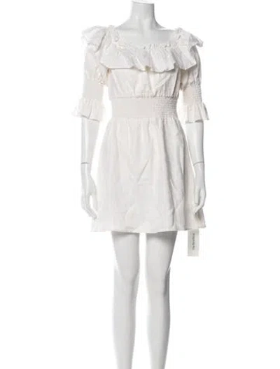 Pre-owned Reformation Linen Mini Dress In White