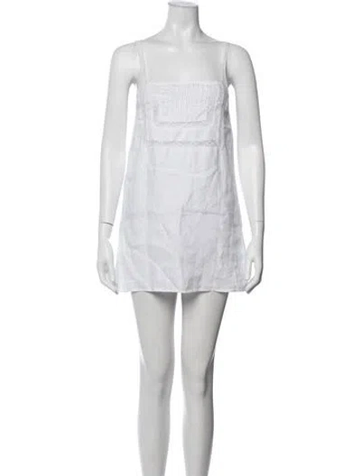 Pre-owned Reformation Linen Mini Dress In White