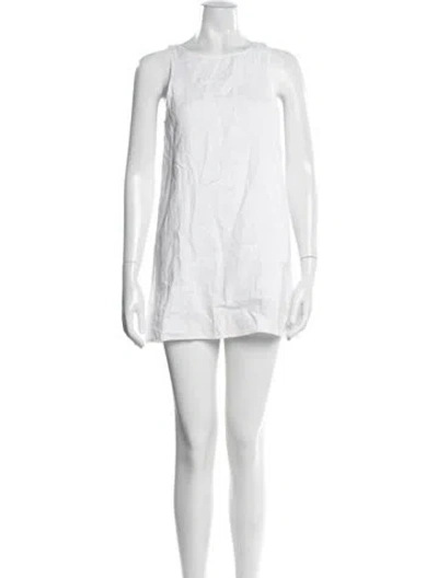Pre-owned Reformation Linen Mini Dress In White