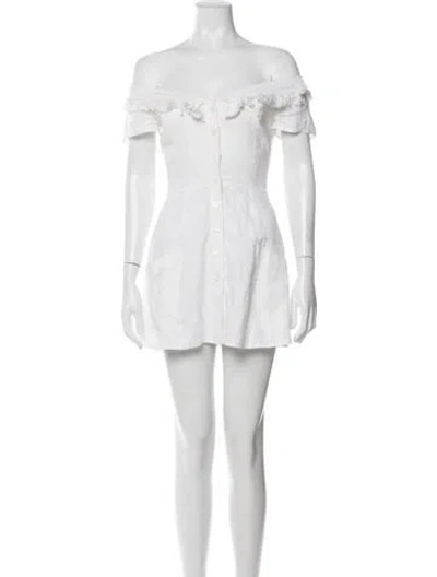 Pre-owned Reformation Linen Mini Dress In White