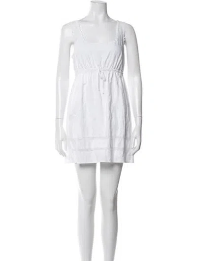 Pre-owned Reformation Linen Mini Dress In White