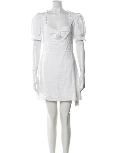 Pre-owned Reformation Linen Mini Dress In White
