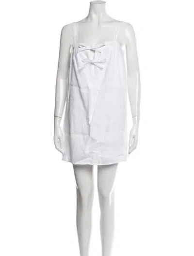 Pre-owned Reformation Linen Mini Dress In White