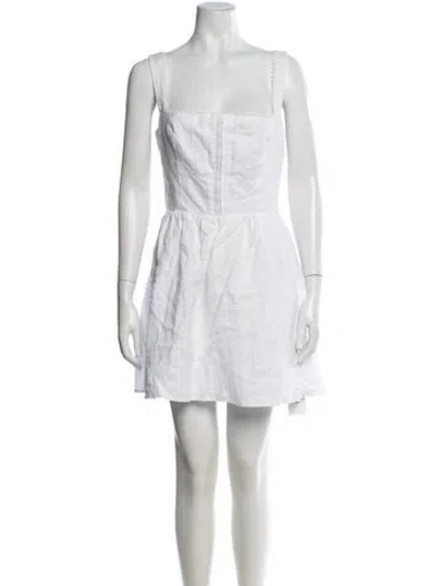 Pre-owned Reformation Linen Mini Dress In White