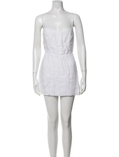 Pre-owned Reformation Linen Mini Dress In White
