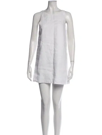 Pre-owned Reformation Linen Mini Dress In White