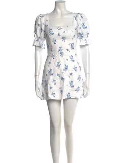 Pre-owned Reformation Linen Mini Dress In White