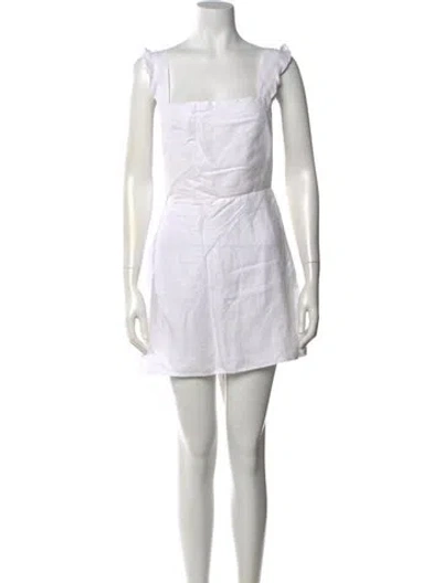 Pre-owned Reformation Linen Mini Dress In White