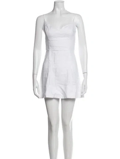 Pre-owned Reformation Linen Mini Dress In White