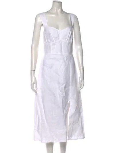 Pre-owned Reformation Linen Mini Dress In White