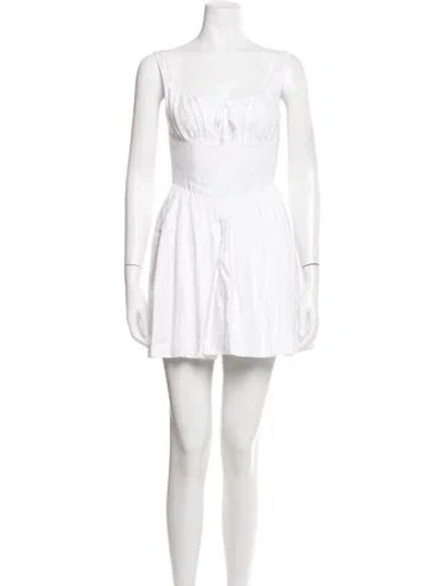 Pre-owned Reformation Linen Mini Dress In White