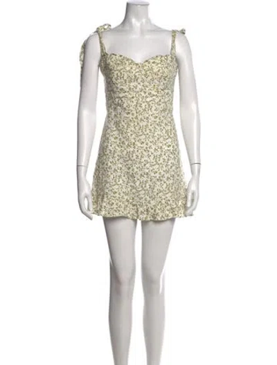 Pre-owned Reformation Linen Mini Dress In White
