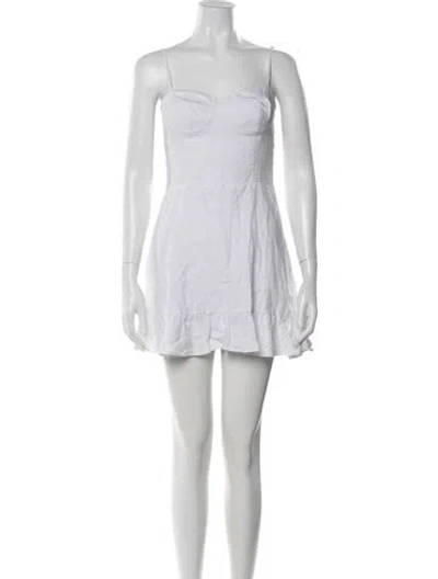 Pre-owned Reformation Linen Mini Dress In White